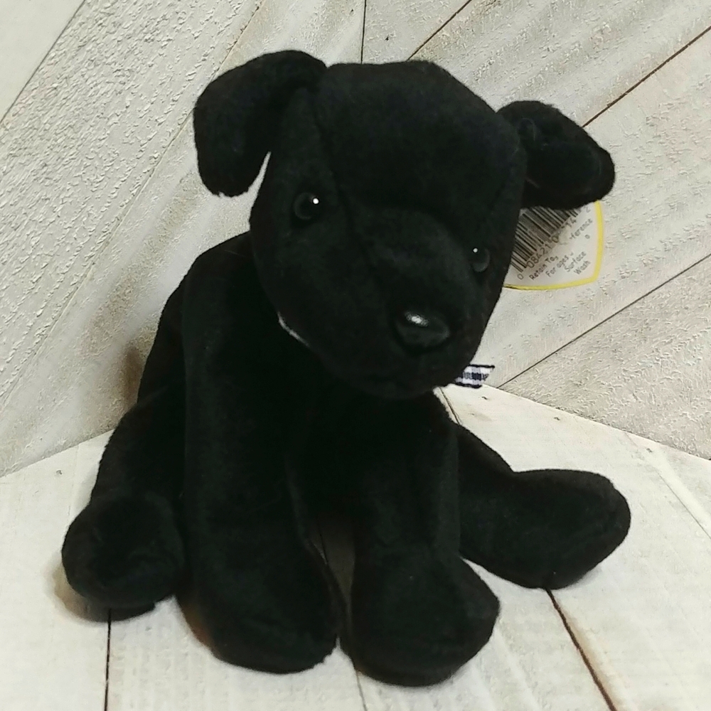 1999 Ty Black Lab Dog Luke Beanie Baby